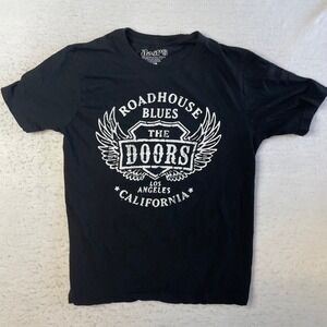 The Doors Roadhouse Blues Graphic T-Shirt Mens Medium Black Band Tee Los Angeles